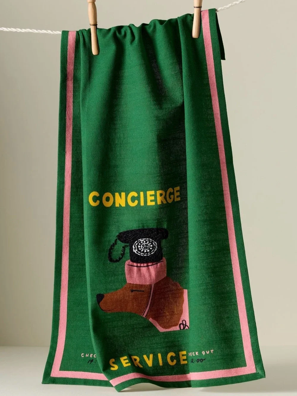 Nephthys Foster Hotel Dog Dish Towel-green